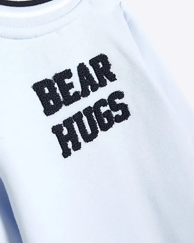 River Island Baby boys bear sleepsuit Blue Sale