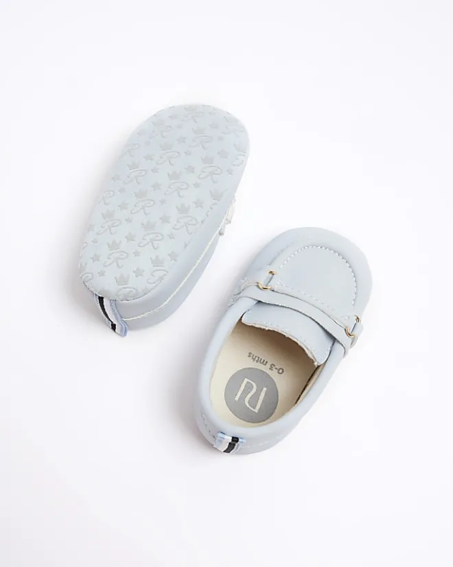 River Island Baby boys stripe loafers Blue Sale