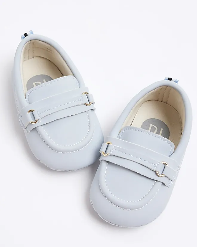 River Island Baby boys stripe loafers Blue Sale