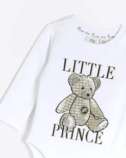 River Island Baby boys Bear Graphic Bodysuit White Best