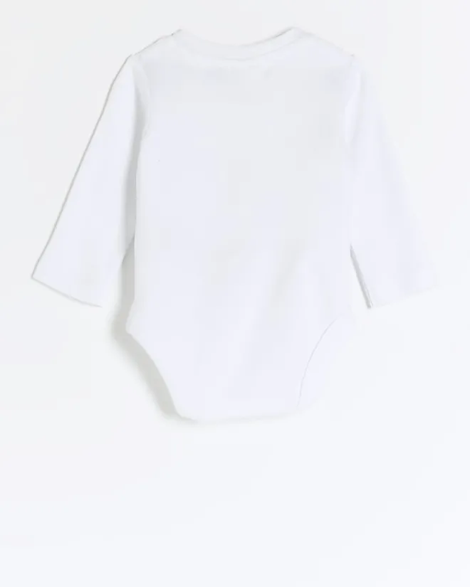 River Island Baby boys Bear Graphic Bodysuit White Best