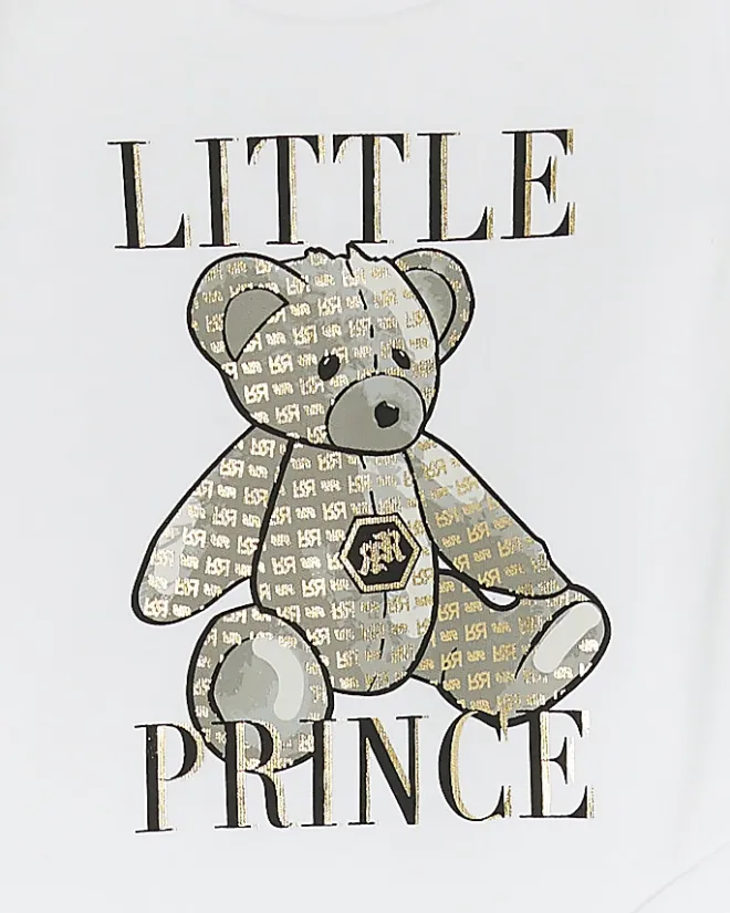 River Island Baby boys Bear Graphic Bodysuit White Best