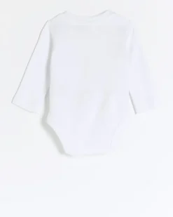 River Island Baby boys Bear Graphic Bodysuit White Best