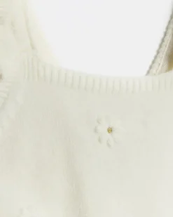 River Island Baby girls knitted floral dungarees Cream Sale