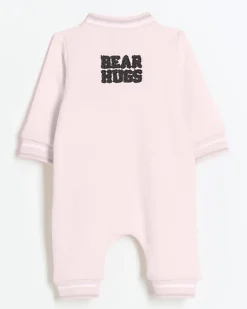 River Island Baby girls bear zip up sleepsuit Pink Hot