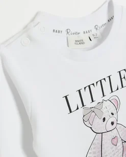 River Island Baby girls bear graphic all in one White Hot
