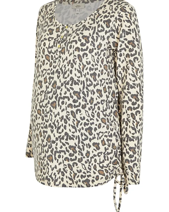 River Island Beige animal print maternity top Cream Outlet
