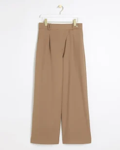 River Island Beige asymmetric waist wide leg trousers Cream Best