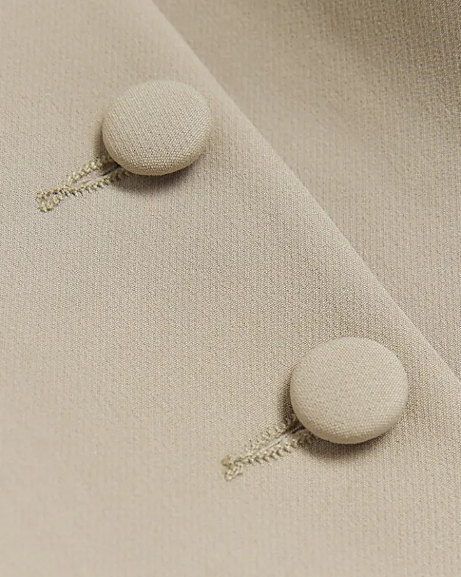 River Island Beige button front waistcoat Cream Outlet