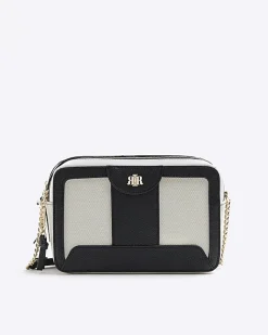 River Island Beige canvas boxy cross body bag Cream Online