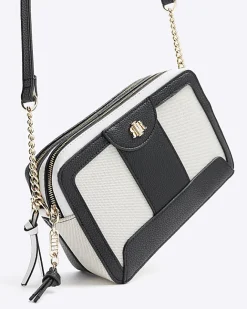 River Island Beige canvas boxy cross body bag Cream Online