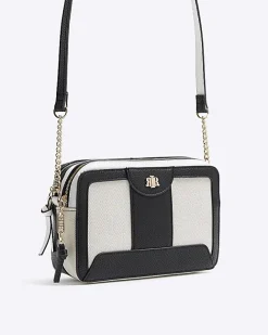 River Island Beige canvas boxy cross body bag Cream Online