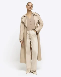 River Island Beige Cropped Waistcoat Cream Best