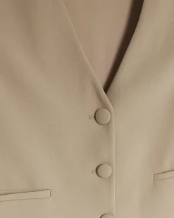 River Island Beige Cropped Waistcoat Cream Best