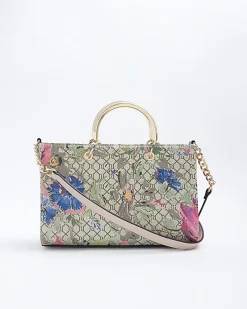 River Island Beige floral tote bag Cream Fashion