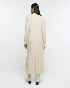 River Island Beige high neck jumper maxi dress Cream Hot