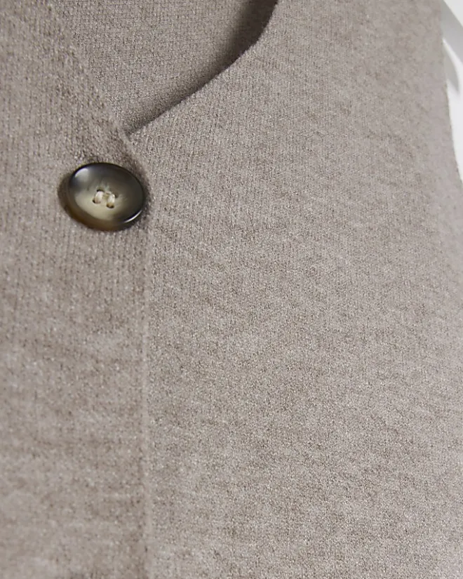 River Island Beige knit waistcoat Cream Hot