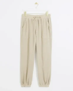 River Island Beige lyocell elasticated joggers Cream Hot