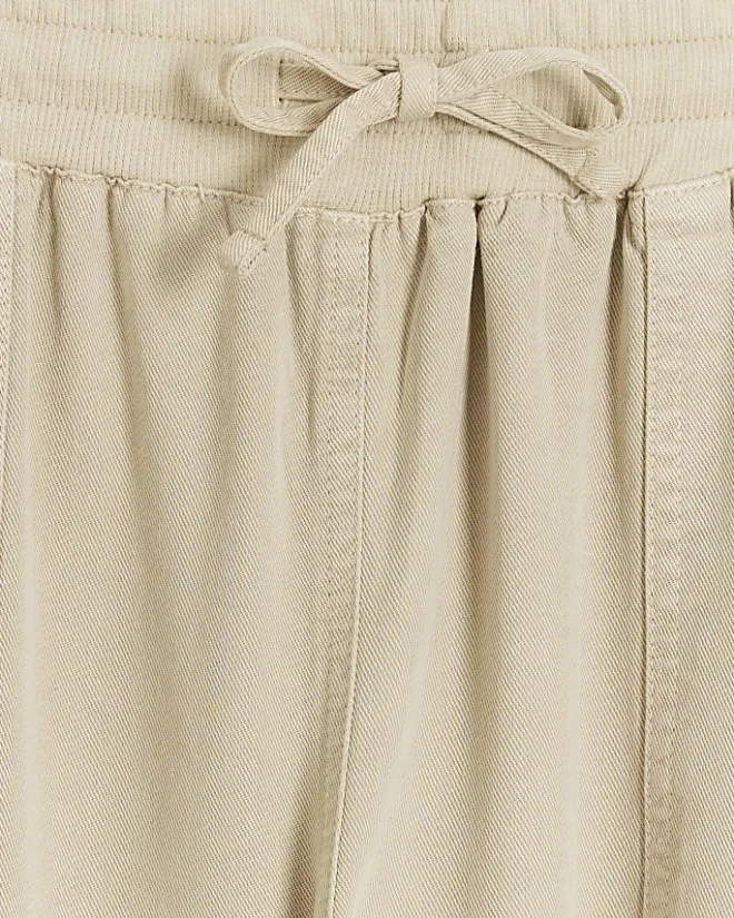 River Island Beige lyocell elasticated joggers Cream Hot