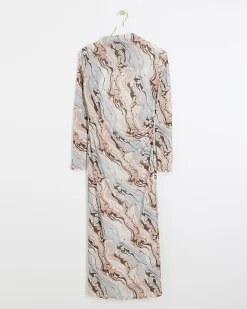 River Island Beige mesh marble bodycon midi dress Cream Discount