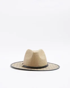River Island Beige Monogram Fedora Hat Cream Sale