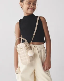 River Island Beige quilted pom pom cross body bag Cream Best