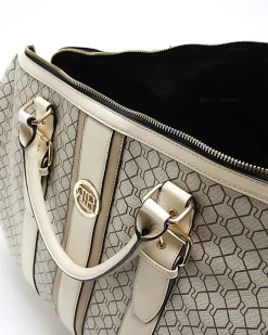 River Island Beige RI monogram travel bag Cream Fashion