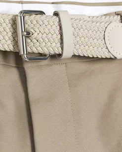 River Island Beige slim fit belted chino shorts Stone Sale