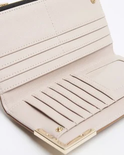 River Island Beige stripe canvas purse Cream Fashion