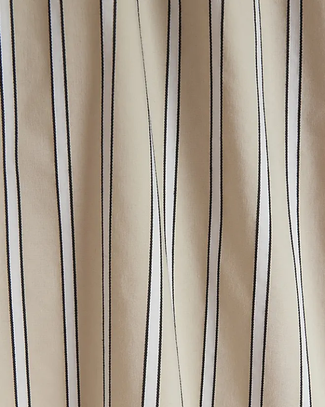 River Island Beige stripe straight pull on trousers Cream Outlet
