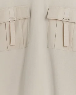 River Island Beige utility hooded sweatshirt mini dress Cream Hot