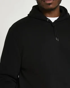 River Island Big & Tall RI slim fit hoodie Black Sale