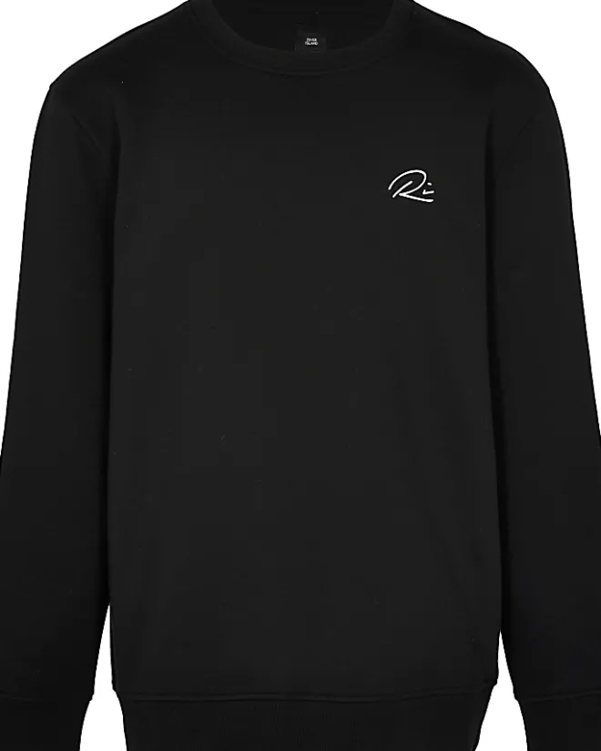 River Island Big & Tall slim fit sweatshirt Black Online