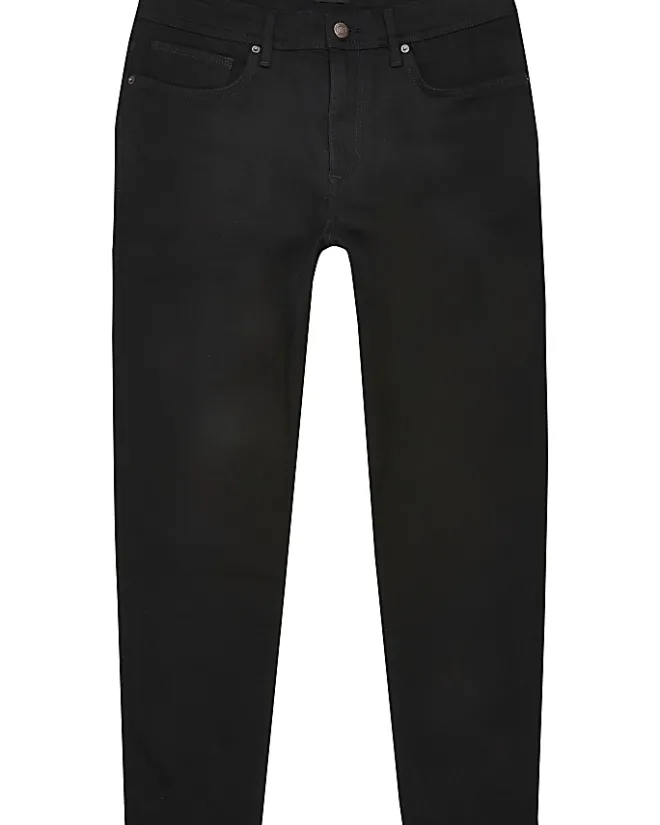 River Island Big & Tall tapered cropped jeans Black Hot
