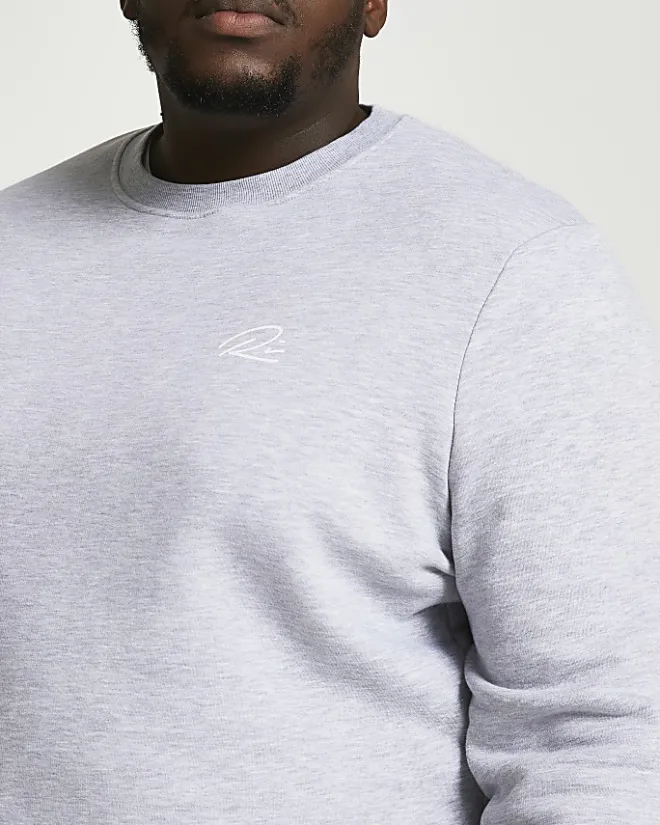 River Island Big & Tall slim fit sweatshirt Grey Outlet
