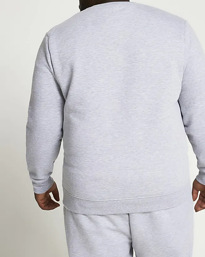 River Island Big & Tall slim fit sweatshirt Grey Outlet