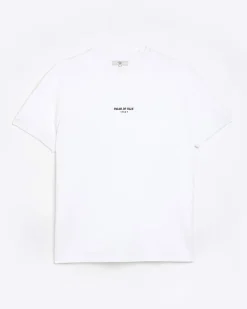 River Island Big & Tall slim fit quilted t-shirt White Online