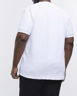 River Island Big & Tall slim fit quilted t-shirt White Online