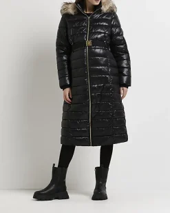 River Island 3 in 1 maternity hooded puffer coat Black Clearance