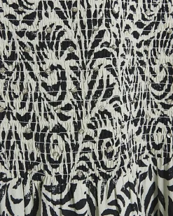River Island abstract shirred swing midi dress Black Best