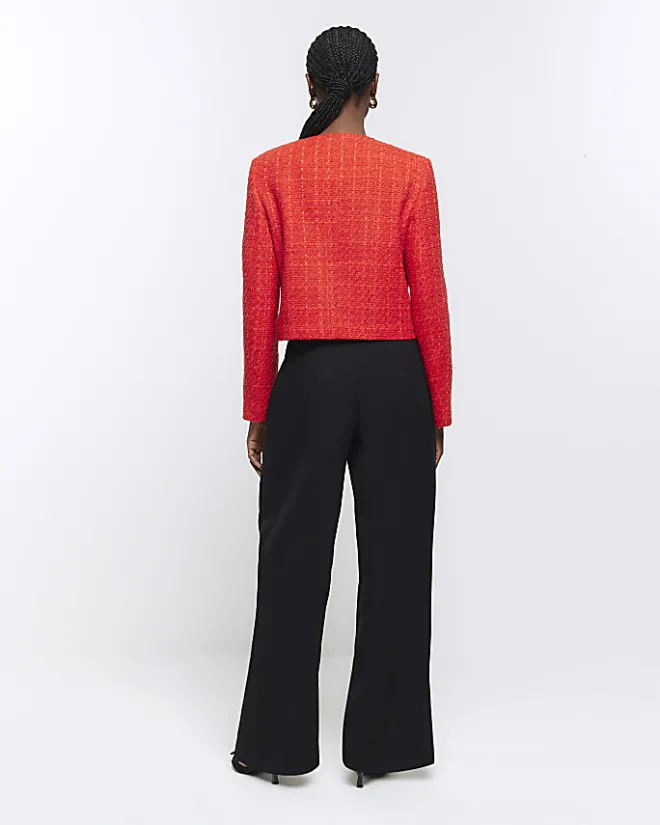 River Island asymmetric waist wide leg trousers Black Online