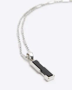 River Island Bar Necklace Black Hot