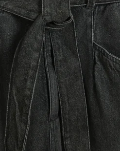 River Island belted denim jumpsuit Black Discount