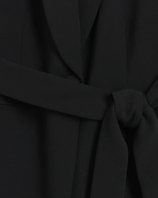River Island belted longline waistcoat Black Clearance