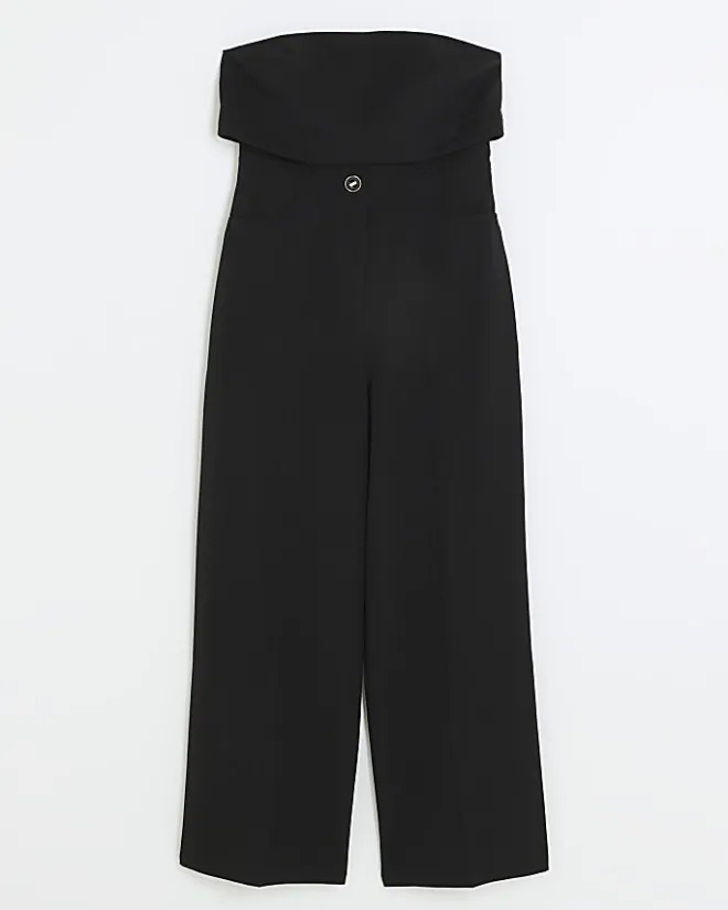 River Island blazer bandeau jumpsuit Black Online