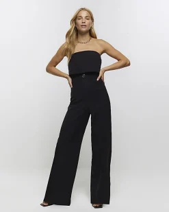 River Island blazer bandeau jumpsuit Black Online
