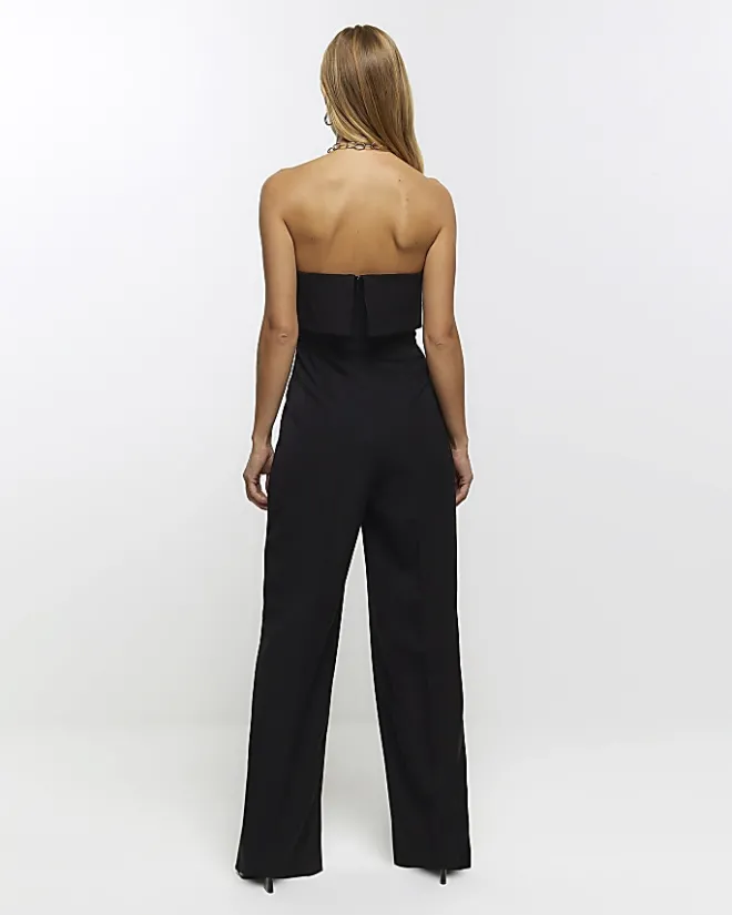 River Island blazer bandeau jumpsuit Black Online