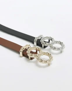 River Island buckle detail belt multipack Black Outlet