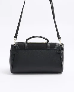 River Island buckle satchel bag Black Best