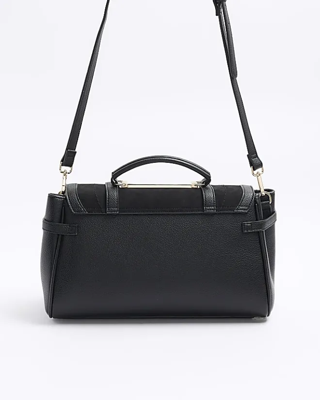 River Island buckle satchel bag Black Best